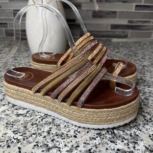 EXE | Women's Multi-Color Strappy Platform Sandals Size 37